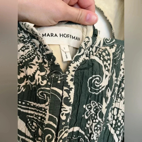 Mara Hoffman Violetta Cotton Fall RTW collection green midi dress size S - Picture 7 of 10